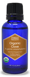 Zongle USDA Certified Organic Clove Essential Oil, Safe To Ingest, Eugenia Caryophyllata, 1 oz