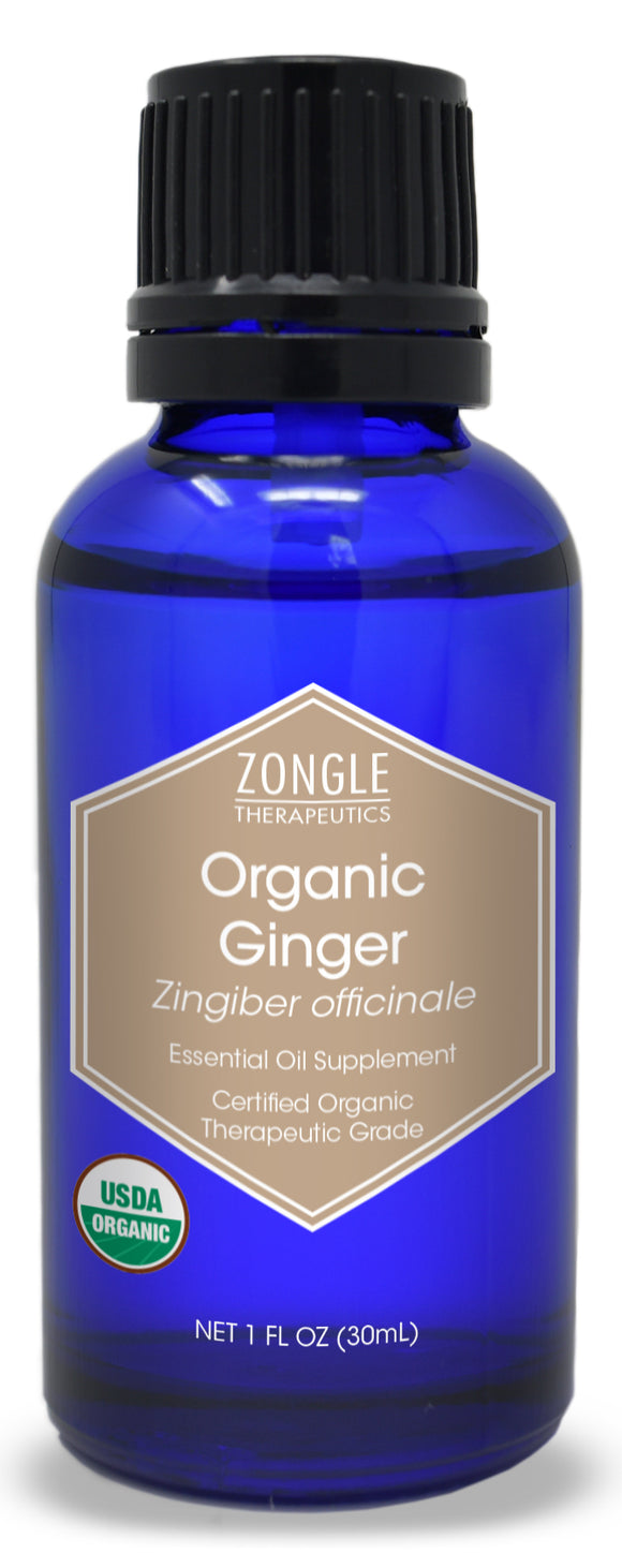 Zongle USDA Certified Organic Ginger Essential Oil, Safe To Ingest, Zingiber Officinale, 1 oz