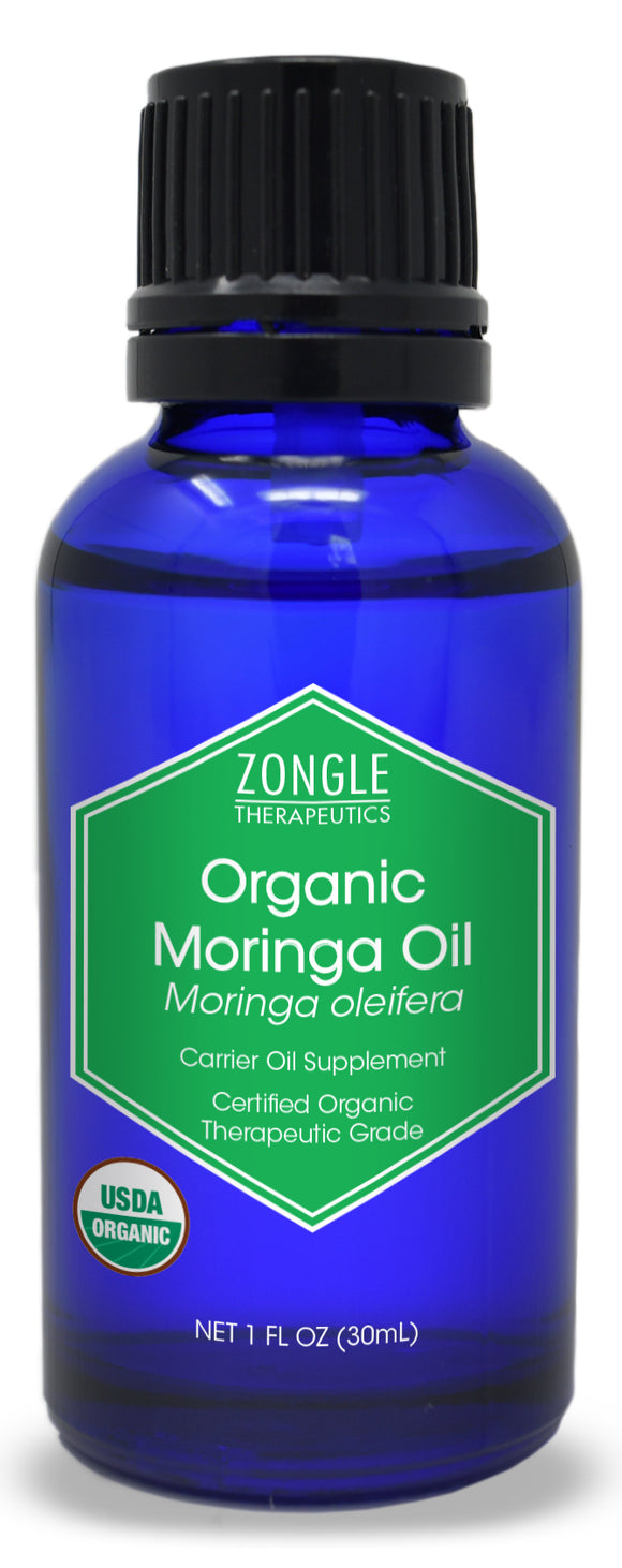 Zongle USDA Certified Organic Moringa Oil, Safe To Ingest, Unrefined Virgin, Cold Pressed, Moringa Oleifera, 1 oz