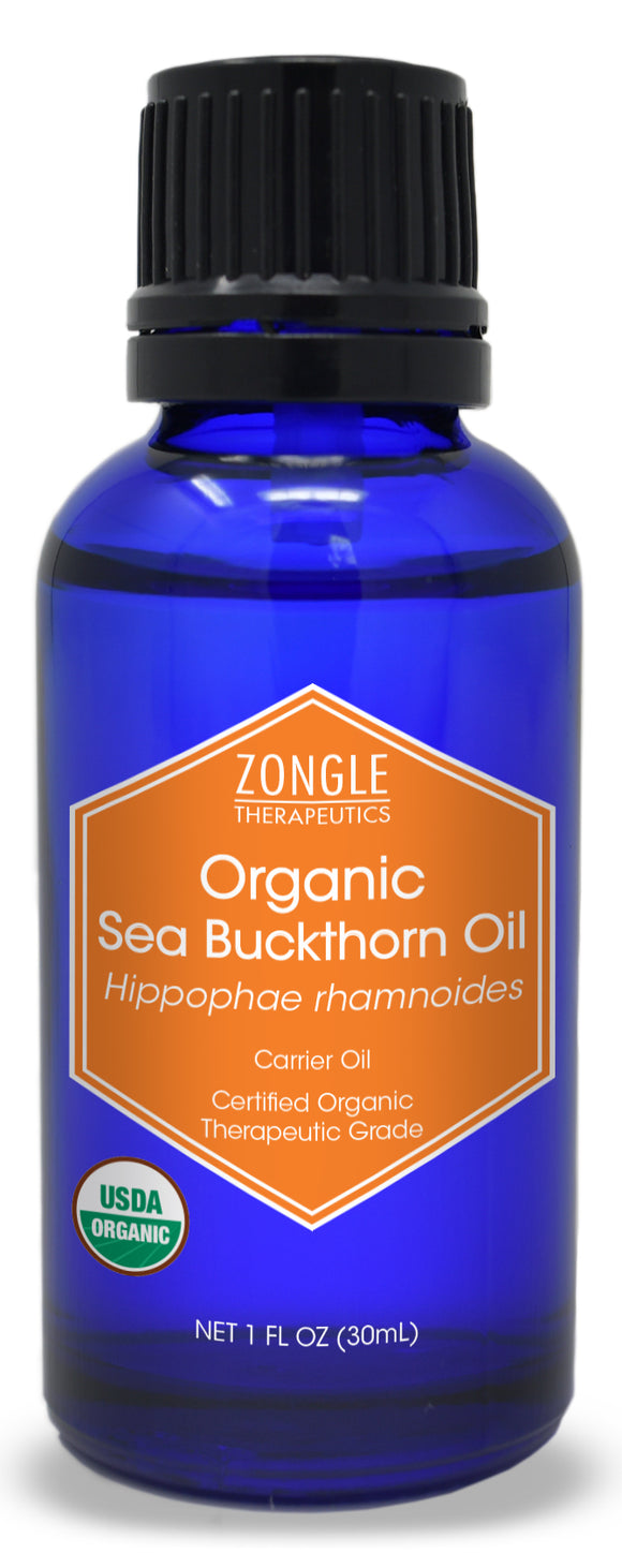 Zongle USDA Certified Organic Sea Buckthorn Oil, Unrefined Virgin, Cold Pressed, Hippophae Rhamnoides, 1 oz