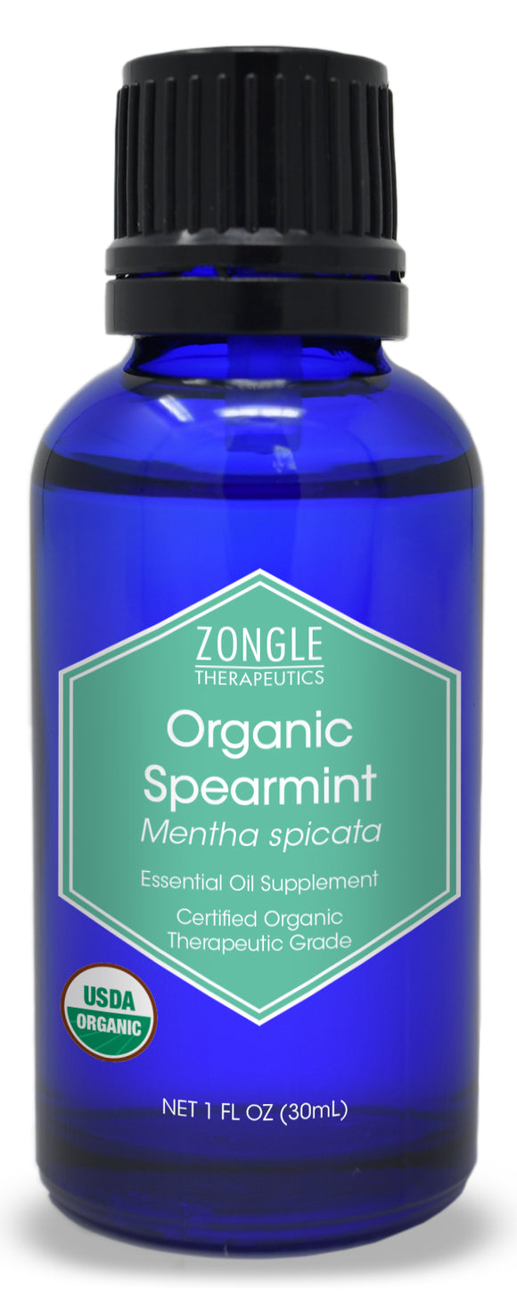 Zongle USDA Certified Organic Spearmint Essential Oil, Safe To Ingest, Mentha Spicata, 1 oz