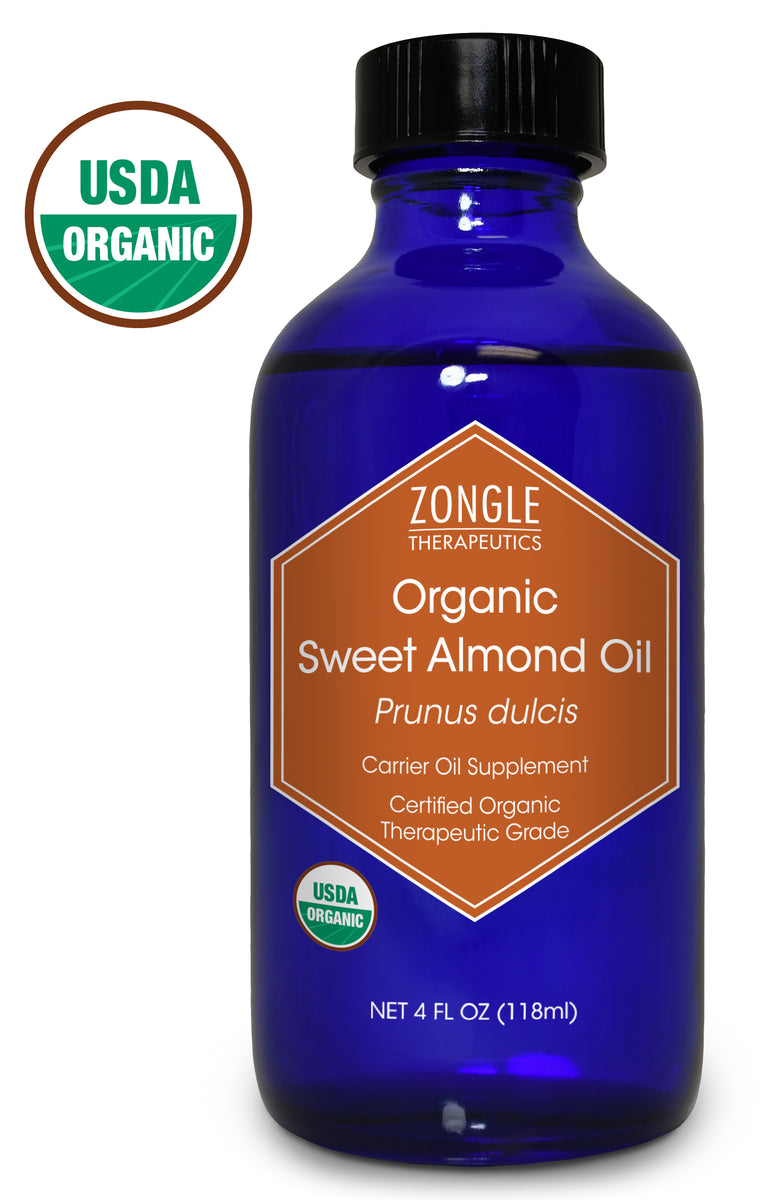 Zongle USDA Certified Organic Sweet Almond Oil, Safe To Ingest, Unrefi