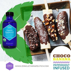 Peppermint Essential Oil Infused Chocolate Bananas