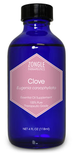Zongle Clove Essential Oil, Food Grade, Eugenia Caryophyllata, 4 Oz