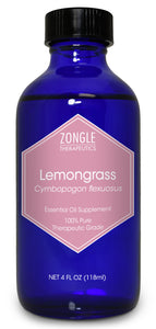 Zongle Lemongrass Essential Oil, Food Grade, Cymbopogon Flexuosus, 4 Oz