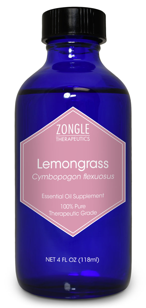 Zongle Lemongrass Essential Oil, Food Grade, Cymbopogon Flexuosus, 4 Oz
