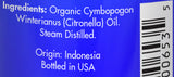 Zongle USDA Certified Organic Citronella Essential Oil, Indonesia, Cymbopogon Winteranius, 1 oz