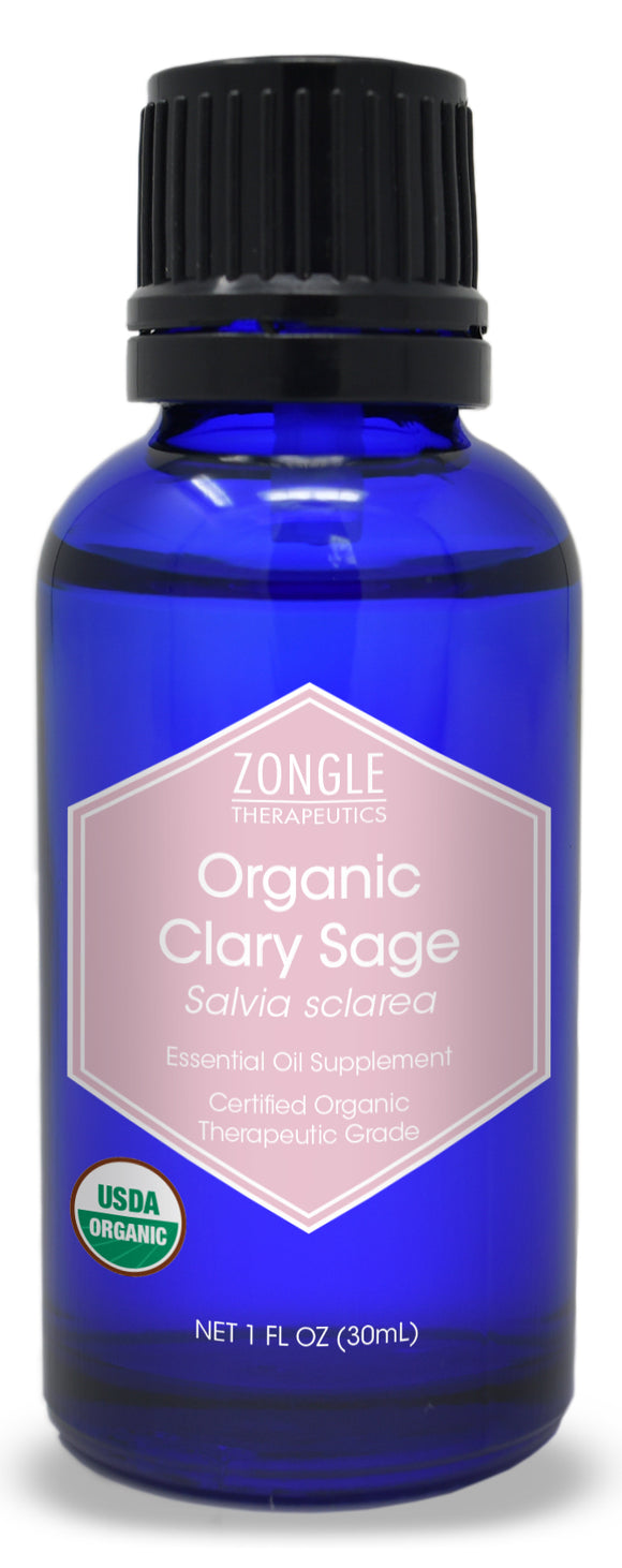 Zongle USDA Certified Organic Clary Sage, France, Safe To Ingest, Salvia Sclarea, 1 oz