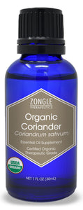 Zongle USDA Certified Organic Coriander Essential Oil, Safe To Ingest, Coriandrum Sativum, 1 oz