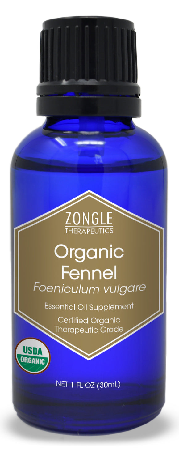 Zongle USDA Certified Organic Fennel Essential Oil, Safe To Ingest, Foeniculum Vulgare, 1 oz