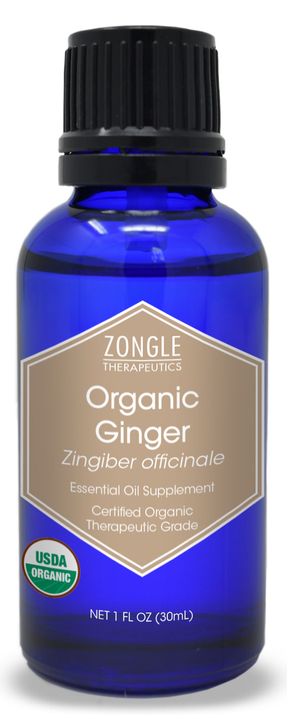 Zongle USDA Certified Organic Ginger Essential Oil, Safe To Ingest, Zingiber Officinale, 1 oz