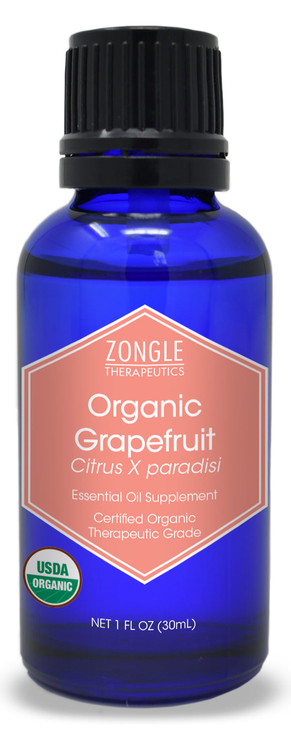 Zongle USDA Certified Organic Grapefruit Essential Oil, USA, Safe To Ingest, Citrus X Paradisi, 1 oz