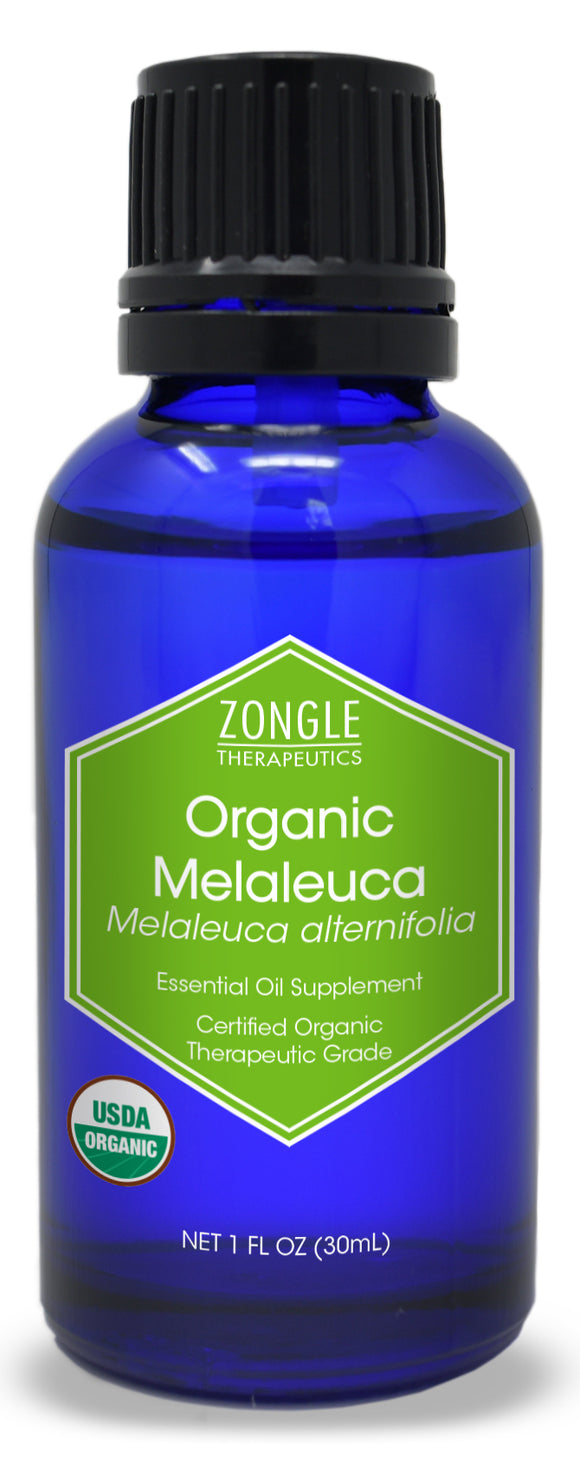 Zongle USDA Certified Organic Melaleuca (Tea Tree) Essential Oil, Australian, Safe To Ingest, Melaleuca Alternifolia, 1 oz