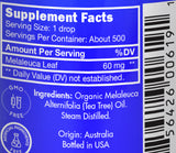 Zongle USDA Certified Organic Melaleuca (Tea Tree) Essential Oil, Australian, Safe To Ingest, Melaleuca Alternifolia, 1 oz