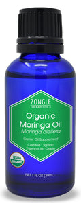 Zongle USDA Certified Organic Moringa Oil, Safe To Ingest, Unrefined Virgin, Cold Pressed, Moringa Oleifera, 1 oz