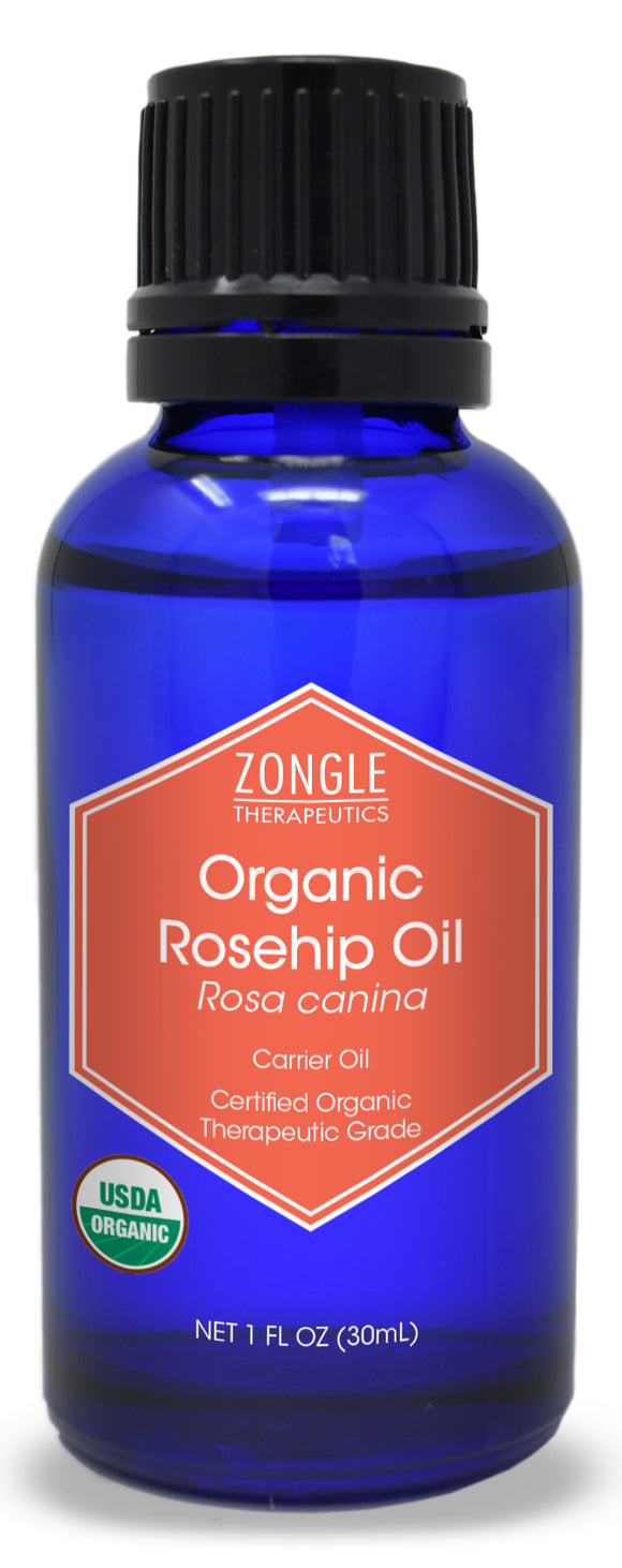 Zongle USDA Certified Organic Rosehip Oil, Rosa Canina, Cold Pressed, 1 oz