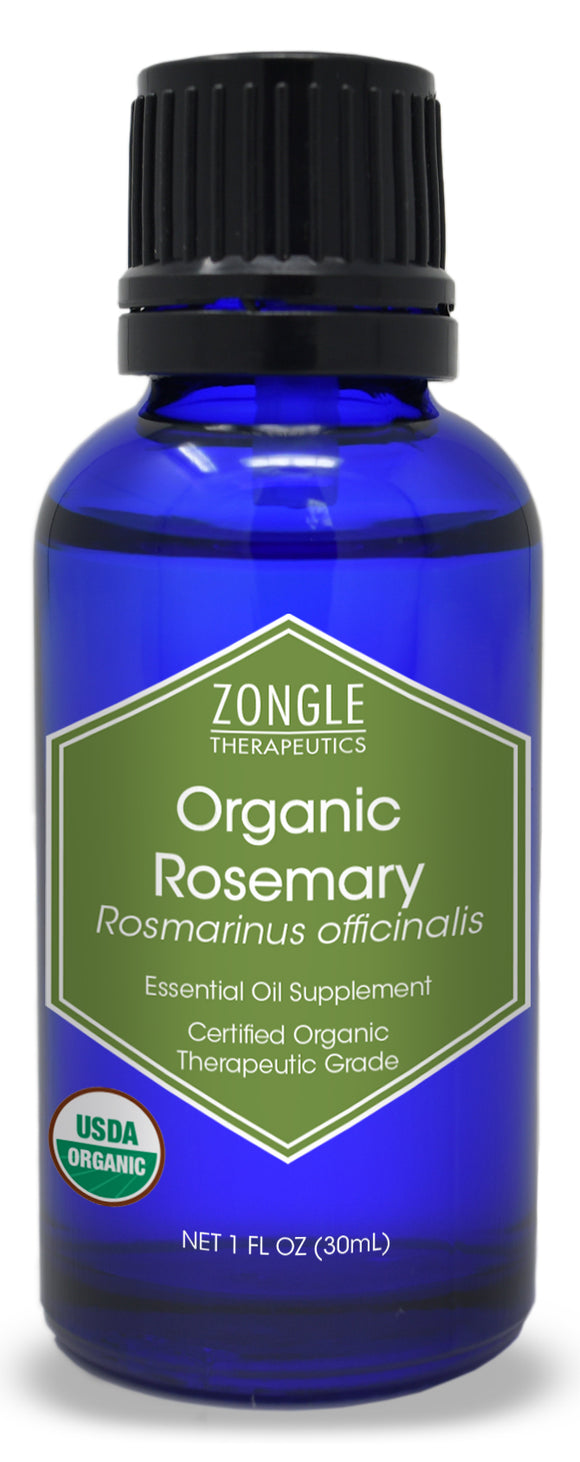 Zongle USDA Certified Organic Rosemary Essential Oil, Safe To Ingest, Rosmarinus Officinalis, 1 oz