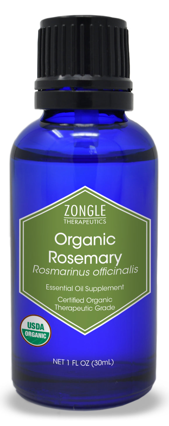 Zongle USDA Certified Organic Rosemary Essential Oil, Safe To Ingest, Rosmarinus Officinalis, 1 oz