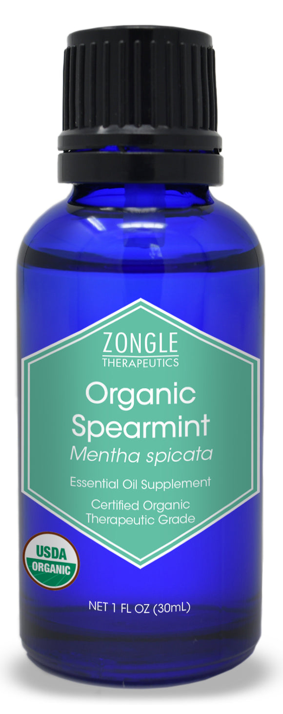 Zongle USDA Certified Organic Spearmint Essential Oil, Safe To Ingest, Mentha Spicata, 1 oz