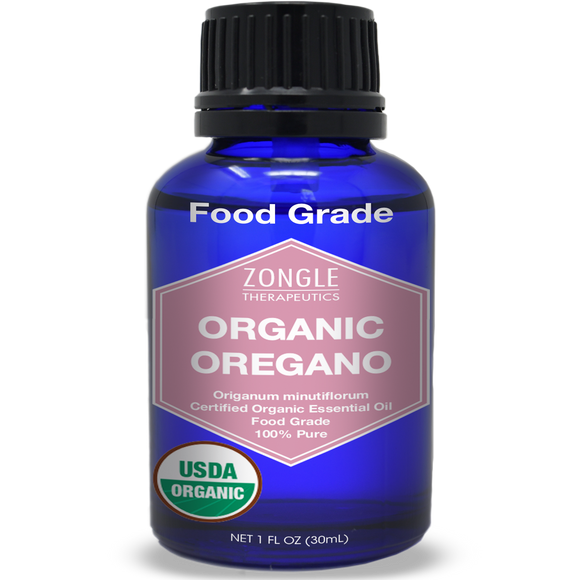 Zongle USDA Certified Organic Oregano Essential Oil, Safe To Ingest, Origanum Minutiflorum, 1 oz