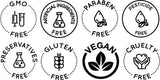 GMO Free, Artificial Ingredients Free, Paraben Free, Pesticide Free, Preservatives Free, Gluten Free, Vegan, Cruelty Free