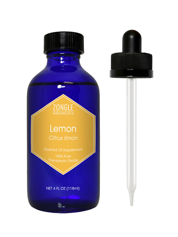 Zongle Lemon Essential Oil, Italian, Safe To Ingest, Citrus Limon, 4 Oz