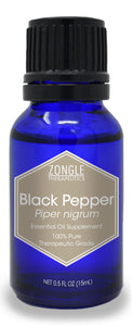 Zongle Black Pepper Essential Oil, India, Safe To Ingest, 15 mL