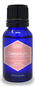 Zongle Geranium Essential Oil, Egypt, Safe To Ingest, 15 mL