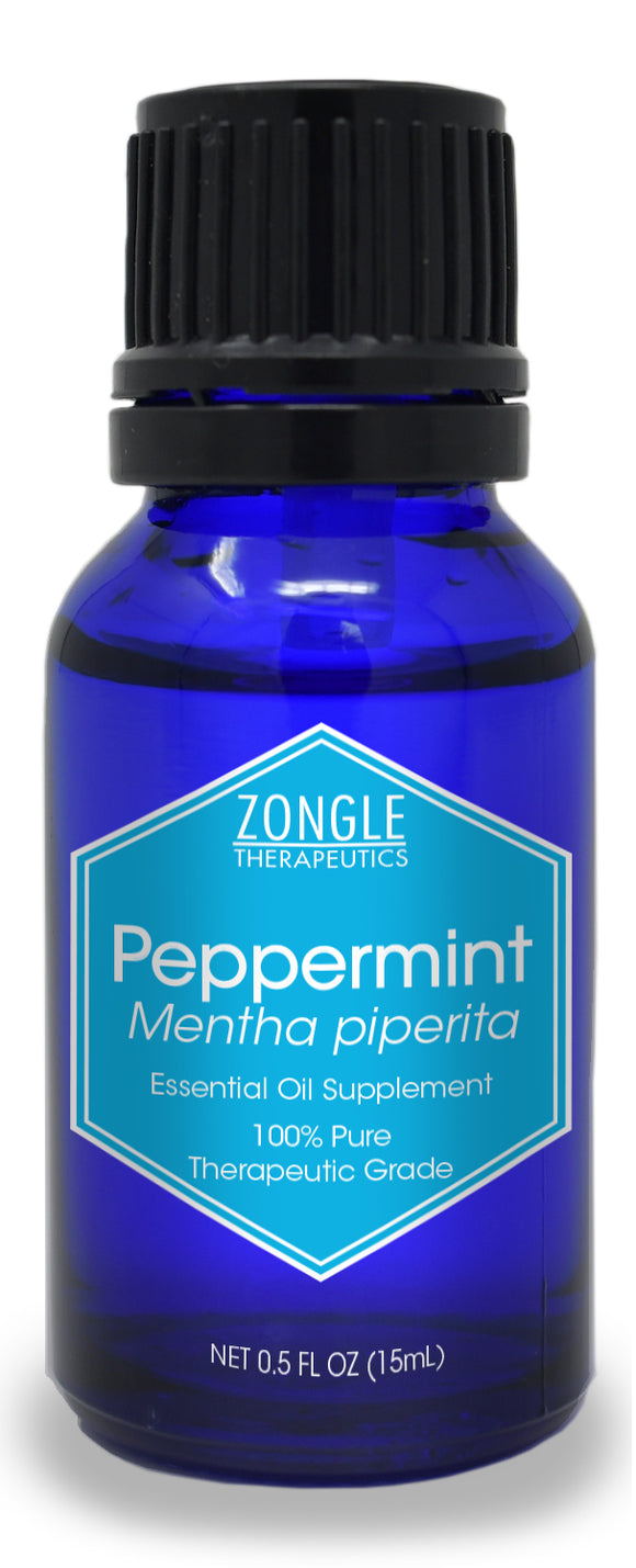 Zongle Peppermint Essential Oil, India, Safe To Ingest, Mentha Piperita, 15 mL