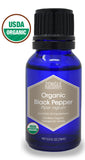 Zongle USDA Certified Organic Black Pepper Essential Oil, Ceylon, Safe To Ingest, Piper Nigrum, 15 mL - front