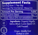 Zongle USDA Certified Organic Black Seed Oil, Unrefined Virgin, Cold Pressed, Nigella sativa, 4 oz - Ingredients