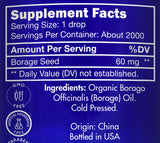 Zongle USDA Certified Organic Borage Oil, Safe To Ingest, Cold Pressed, Borago Officinalis, 4 oz - Ingredients
