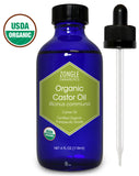 Zongle USDA Certified Organic Castor Oil, Cold Pressed, Ricinus Communis, 4 oz