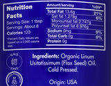 Zongle USDA Certified Organic Flax Seed Oil - Ingredients