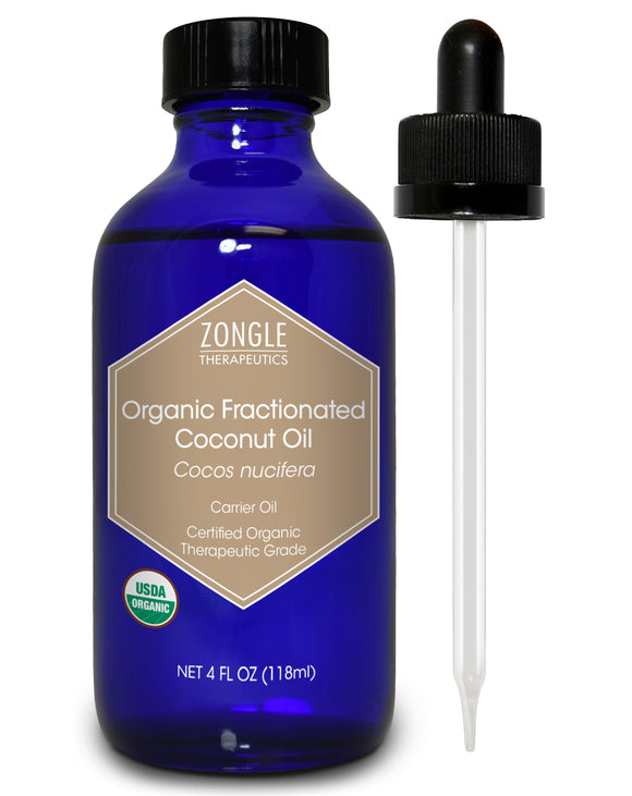 Zongle USDA Certified Organic Fractionated Coconut Oil, Cocos Nucifera, 4 Oz