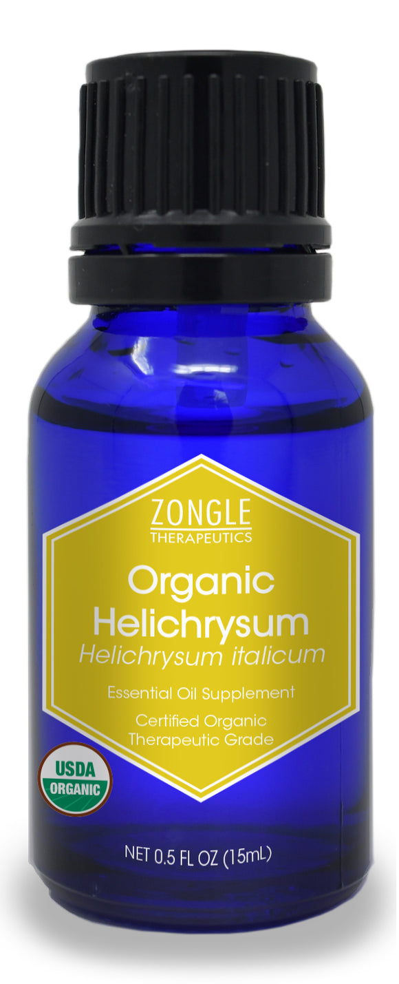 Zongle USDA Certified Organic Helichrysum Oil, Safe To Ingest, Helichrysum Italicum, 15 mL