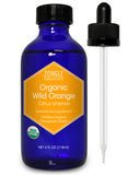 Zongle USDA Certified Organic Wild Orange Essential Oil, Safe To Ingest, Citrus Sinensis, 4 Oz