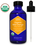Zongle USDA Certified Organic Wild Orange Essential Oil, Safe To Ingest, Citrus Sinensis, 4 Oz