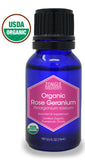 Zongle USDA Certified Organic Rose Geranium Oil, Safe To Ingest, Pelargonium Roseum, 15 mL