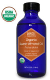 Zongle USDA Certified Organic Sweet Almond Oil, Safe To Ingest, Unrefined Virgin, Cold Pressed, Prunus Dulcis, 4 oz