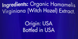 Zongle USDA Certified Organic Witch Hazel - Ingredients